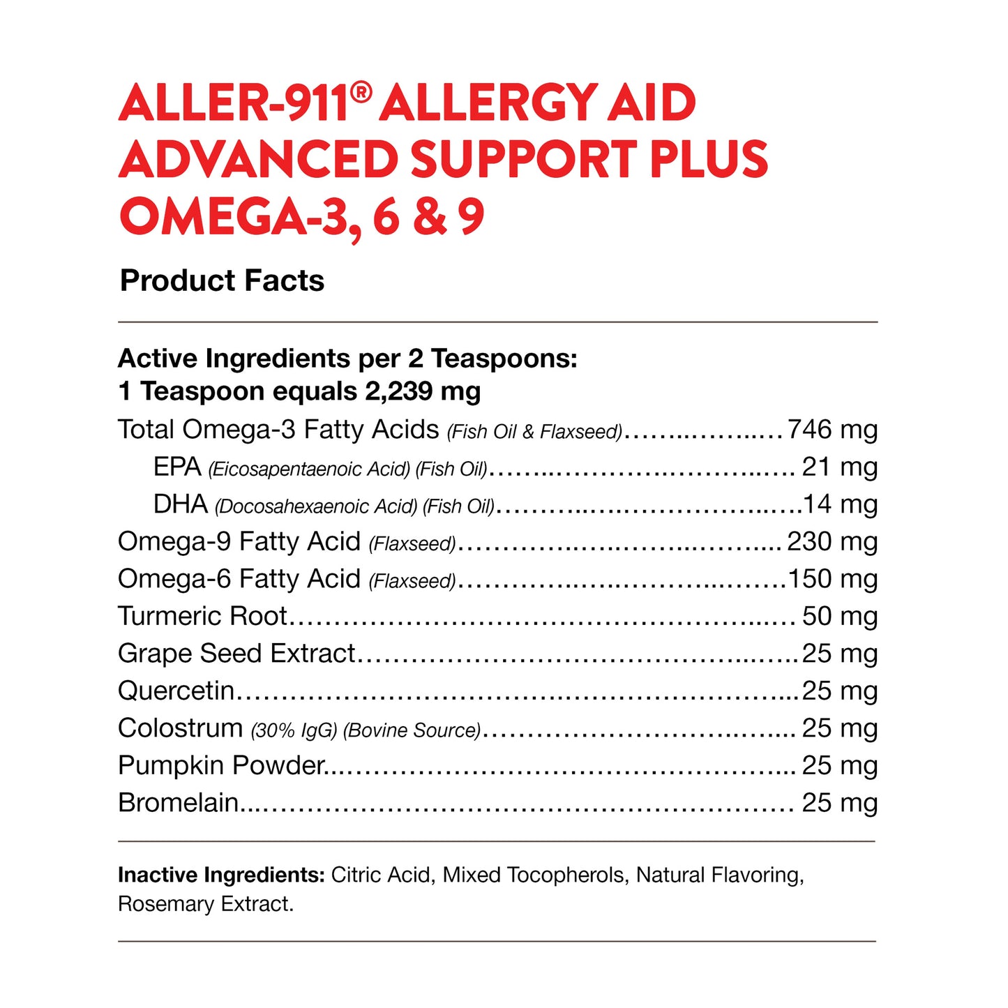 Aller-911® Advanced Allergy Aid Formula Powder