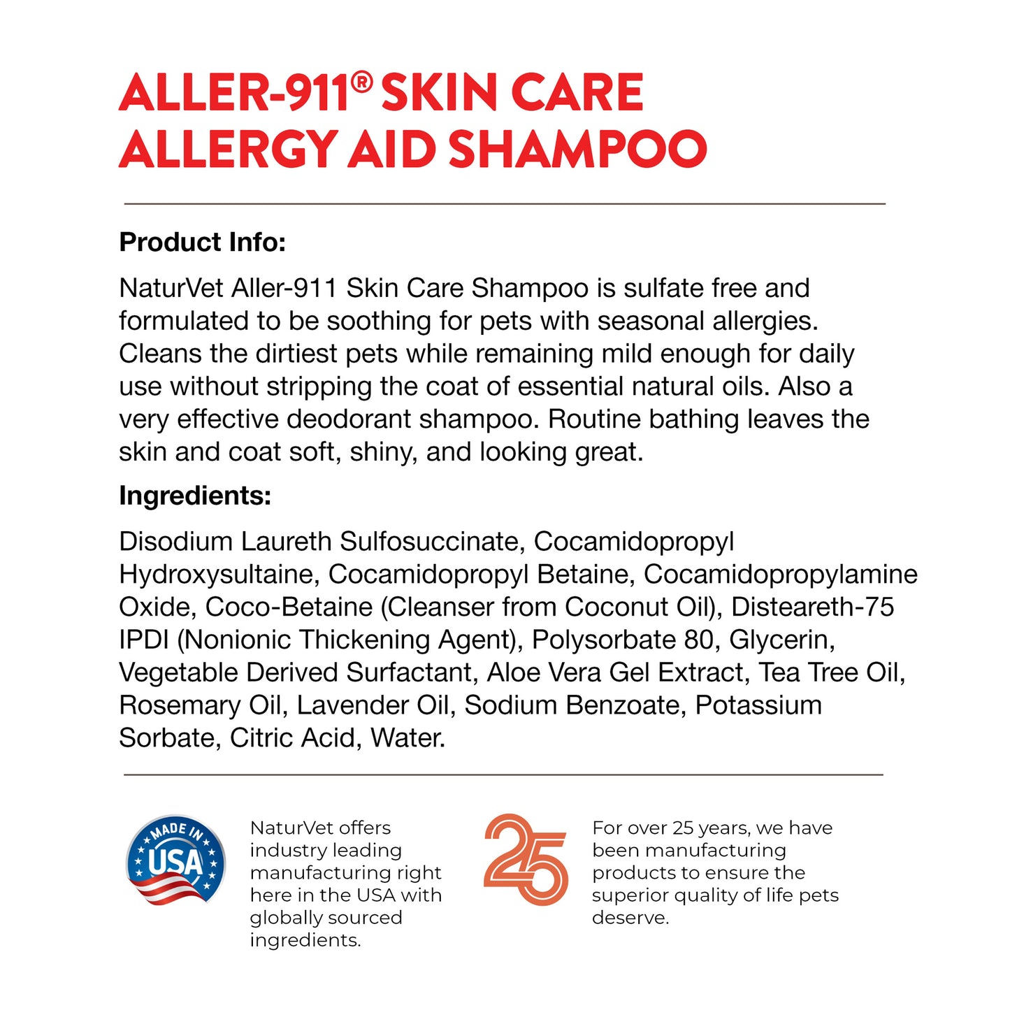 Aller-911® Skin Care Shampoo