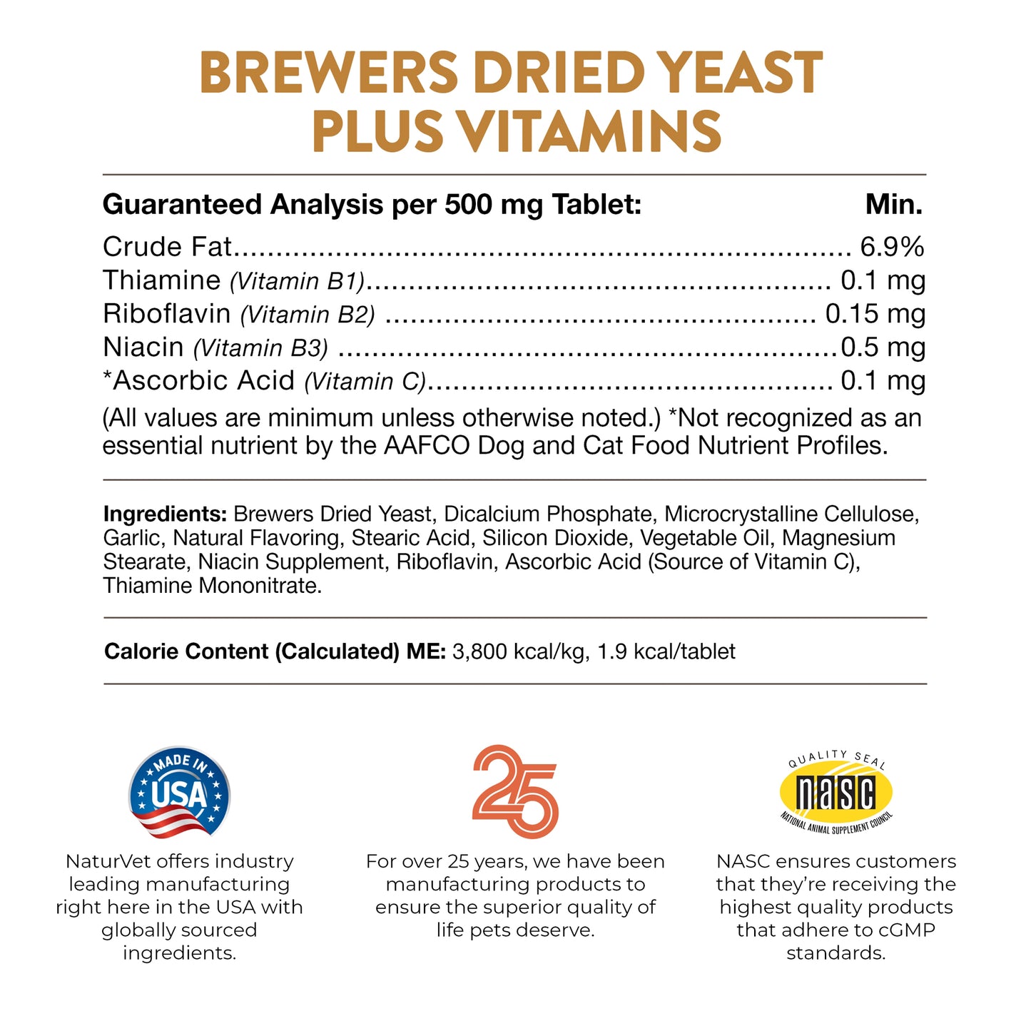 Brewers Dried Yeast With Garlic Chewable Tablets
