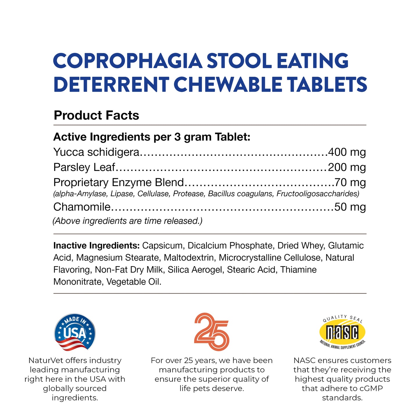 Coprophagia Stool Eating Deterrent Chewable Tablets