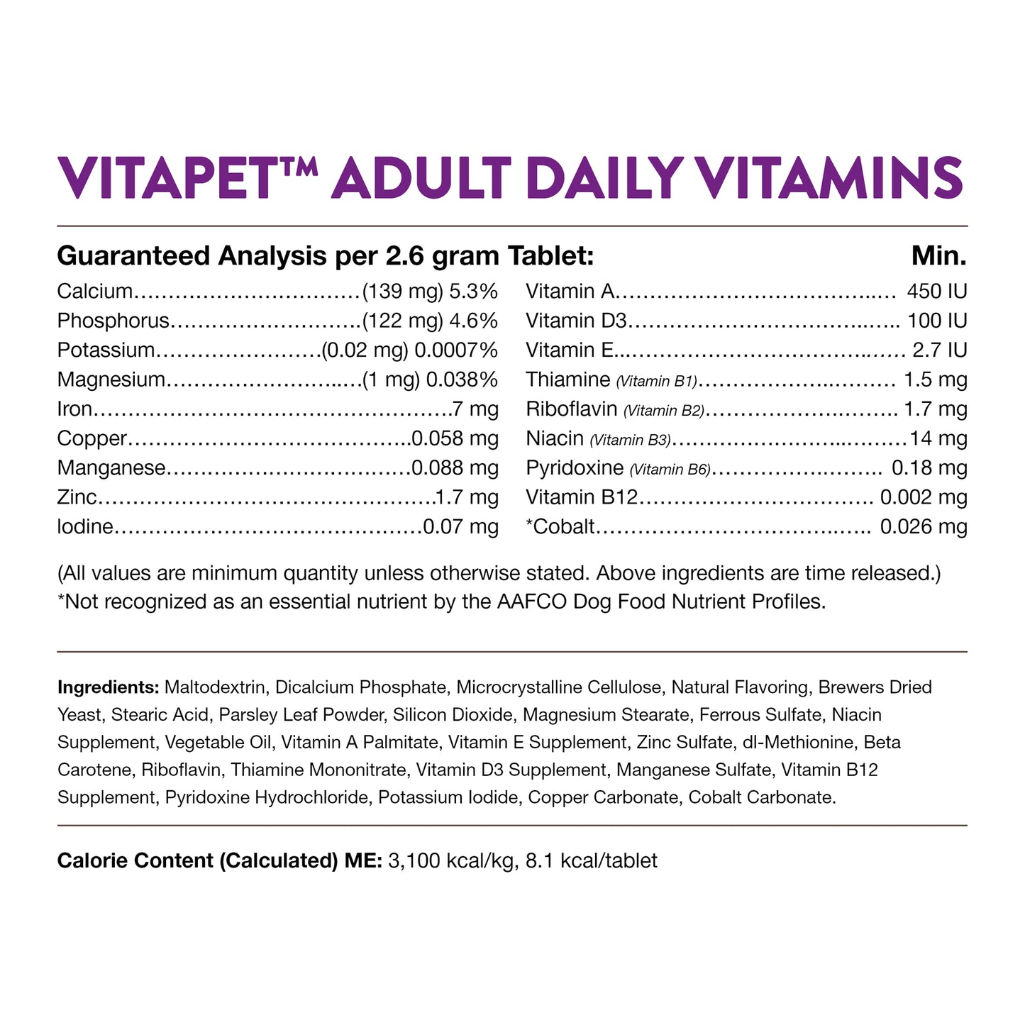 VitaPet™ Adult Daily Vitamins Chewable Tablets