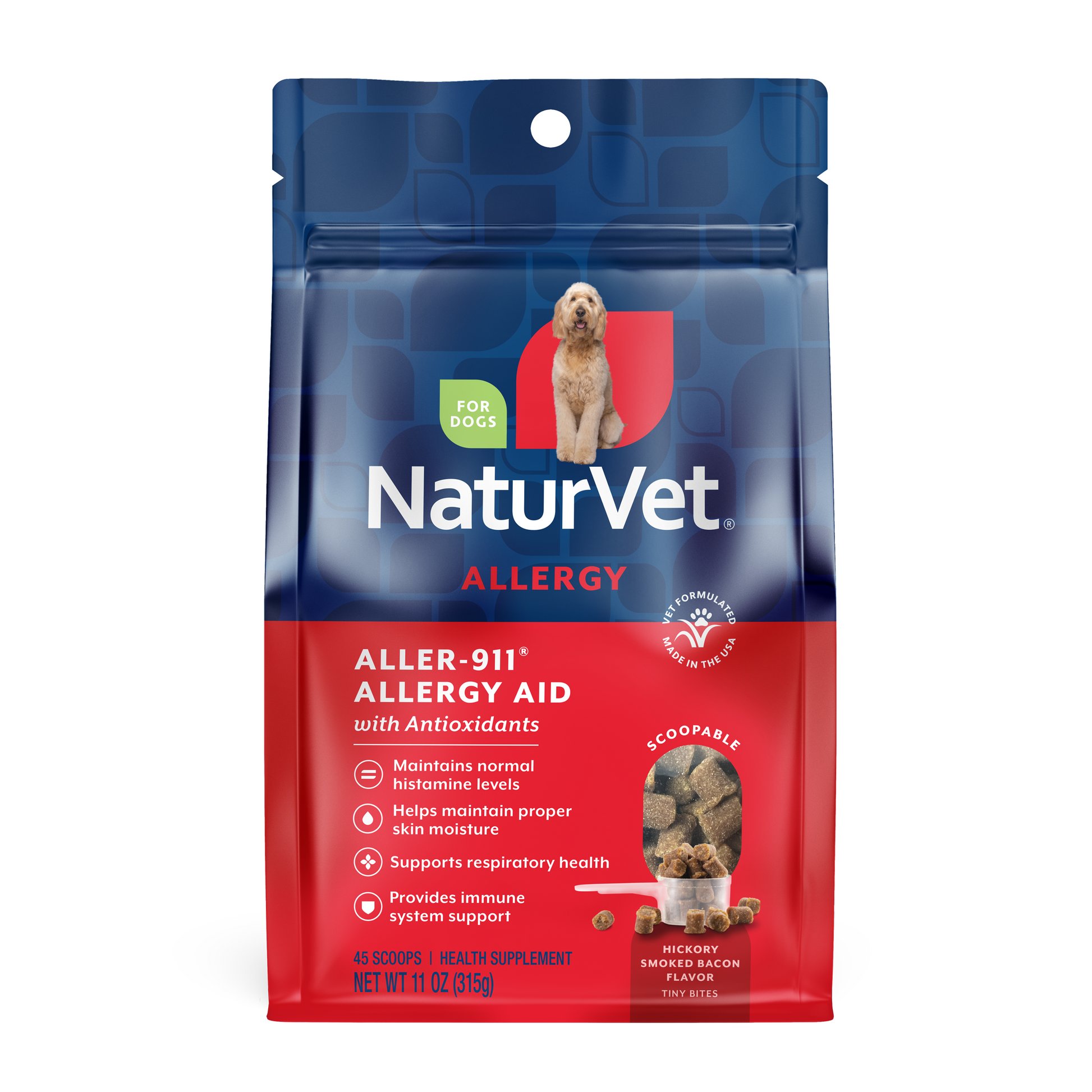 NaturVet Aller-911 Allergy Aid Scoopable Tiny Bites Supplement