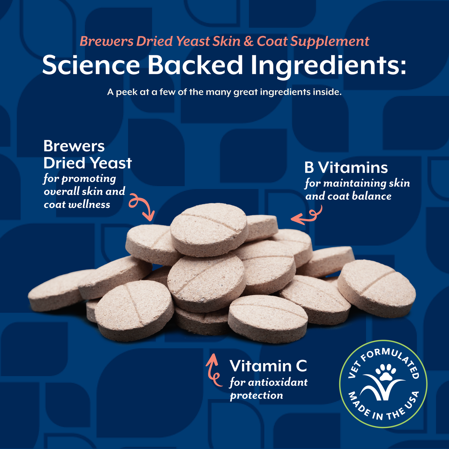 Brewers Dried Yeast with Vitamins Tablets for Dogs and Cats