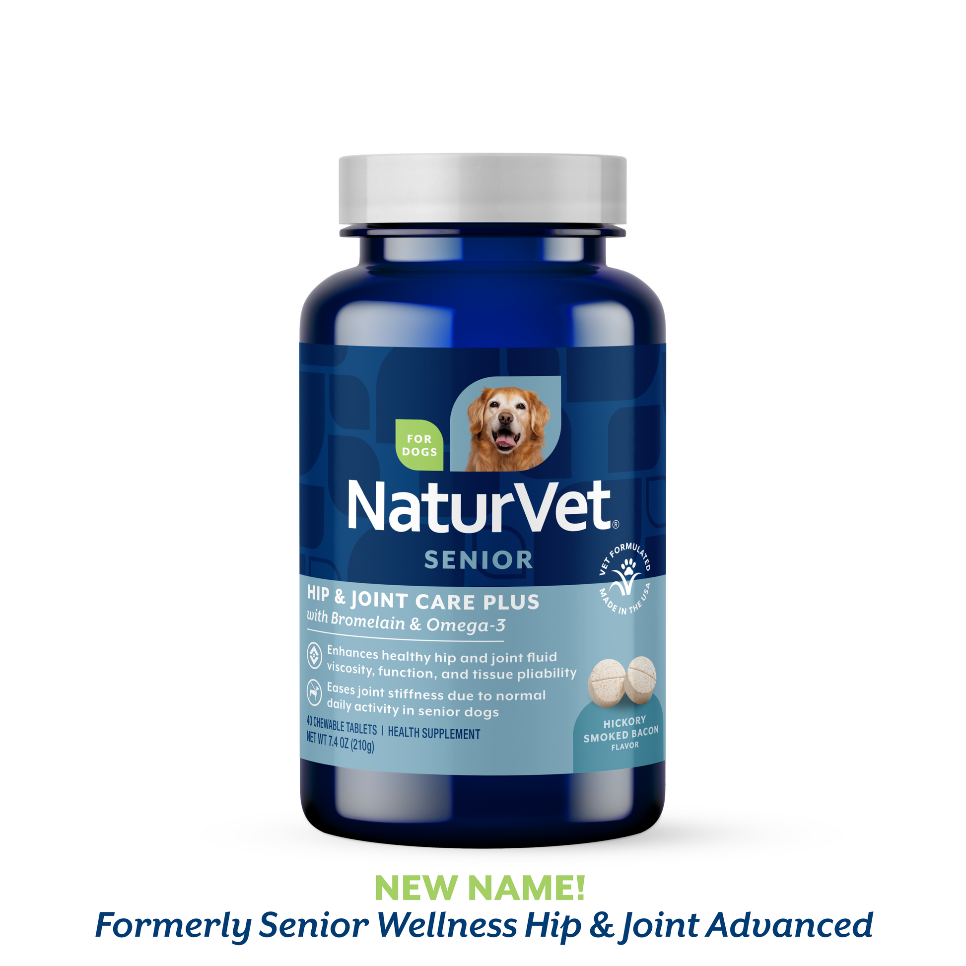 NaturVet Hip & Joint Care Plus Senior Chewable Tablets Supplement
