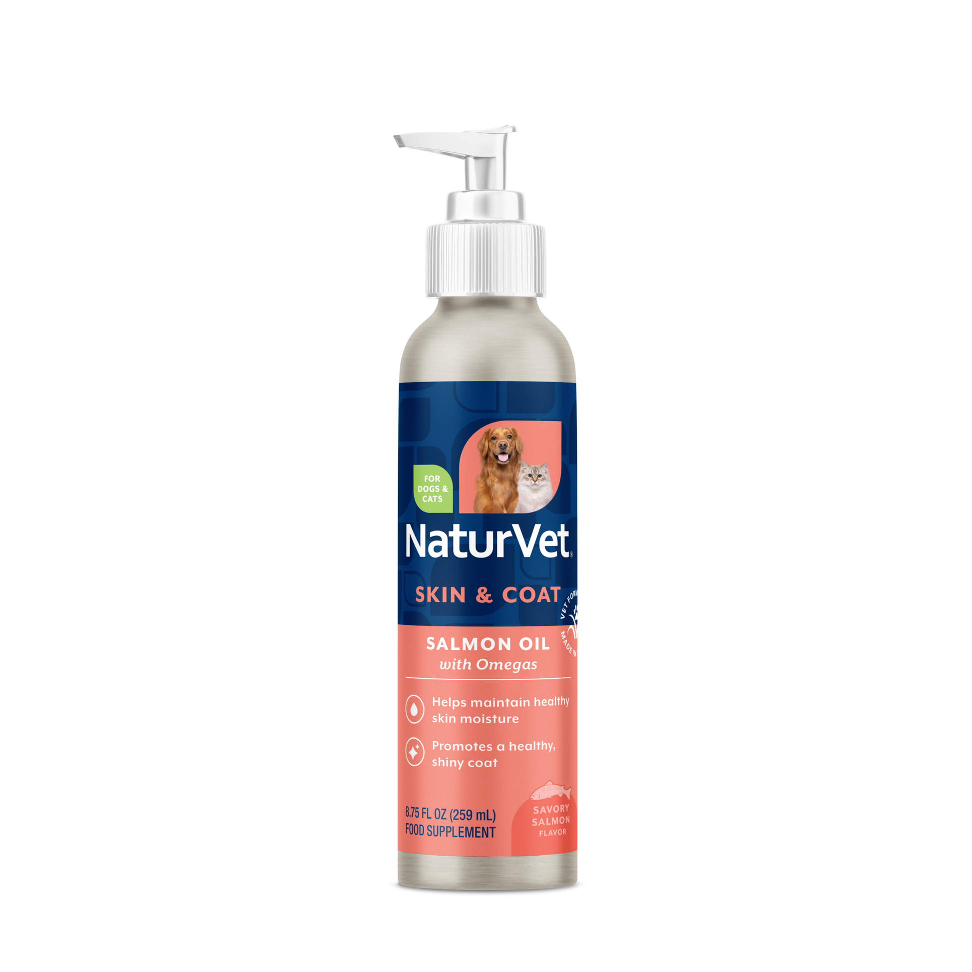 NaturVet Salmon Oil Supplement for Dogs and Cats