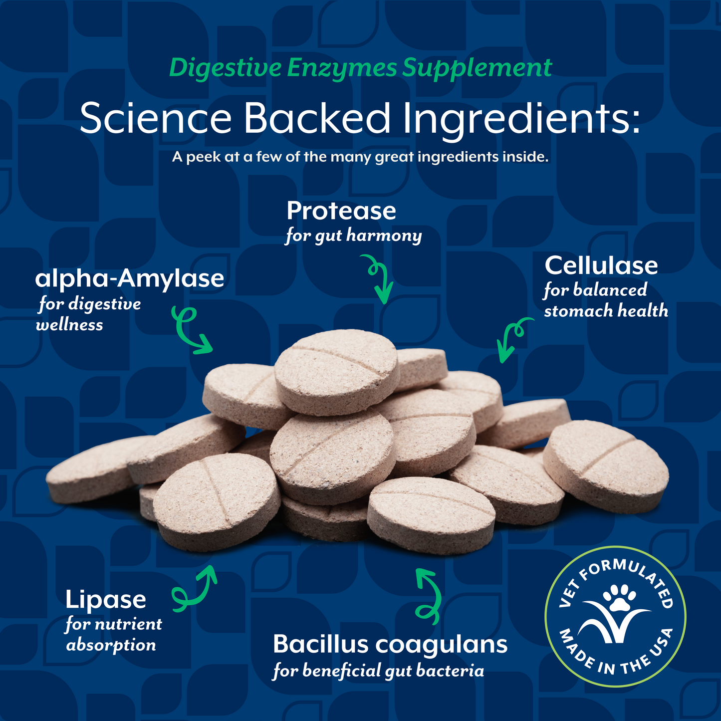 Digestive Enzymes Chewable Tablets for Dogs and Cats