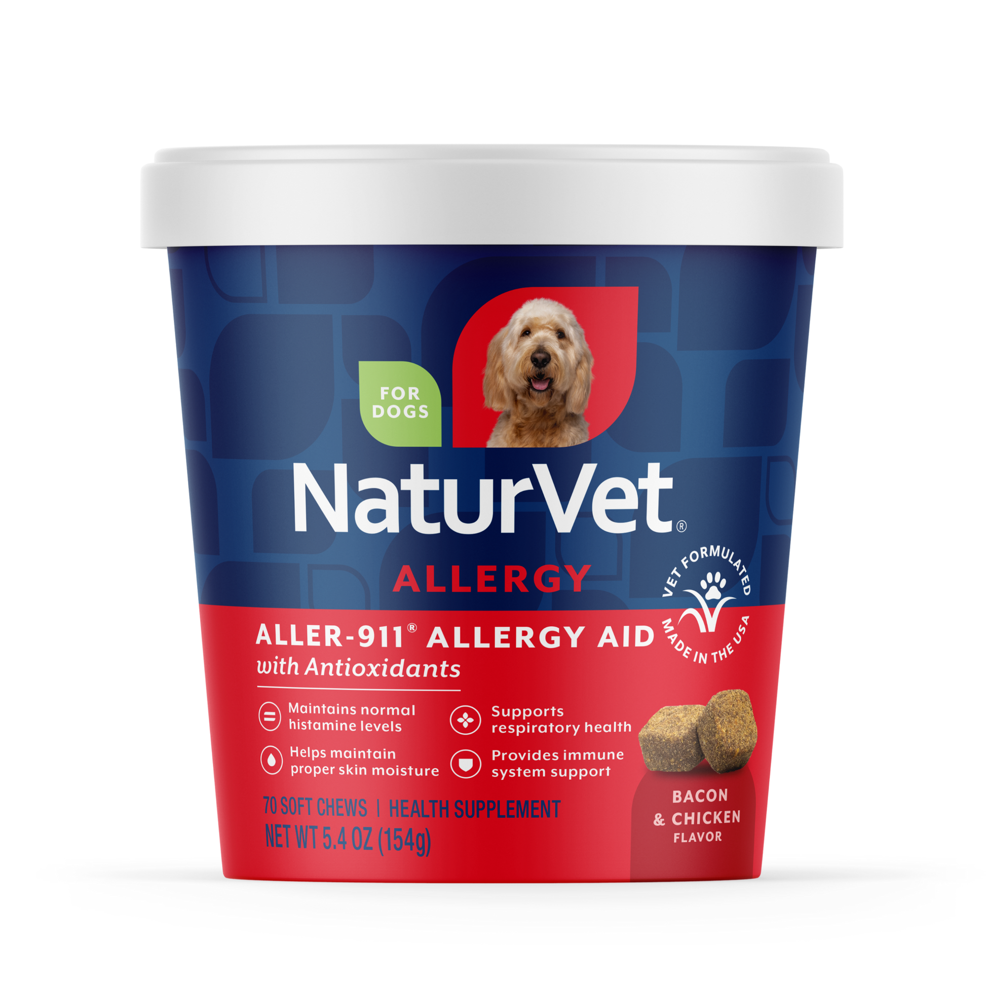 NaturVet Aller-911 Allergy Aid Soft Chews Supplement