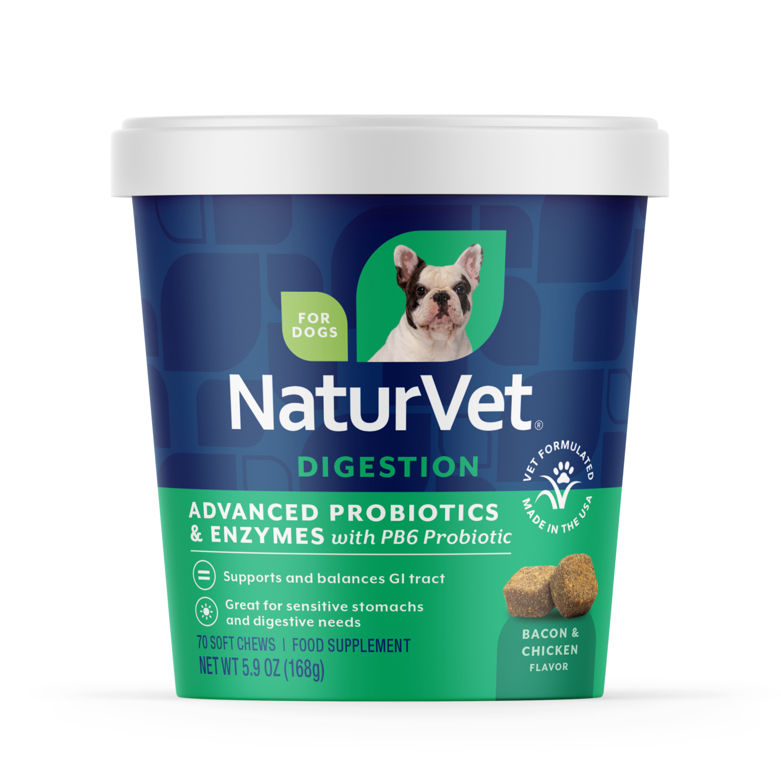 NaturVet Advanced Probiotics & Enzymes Soft Chews Supplement