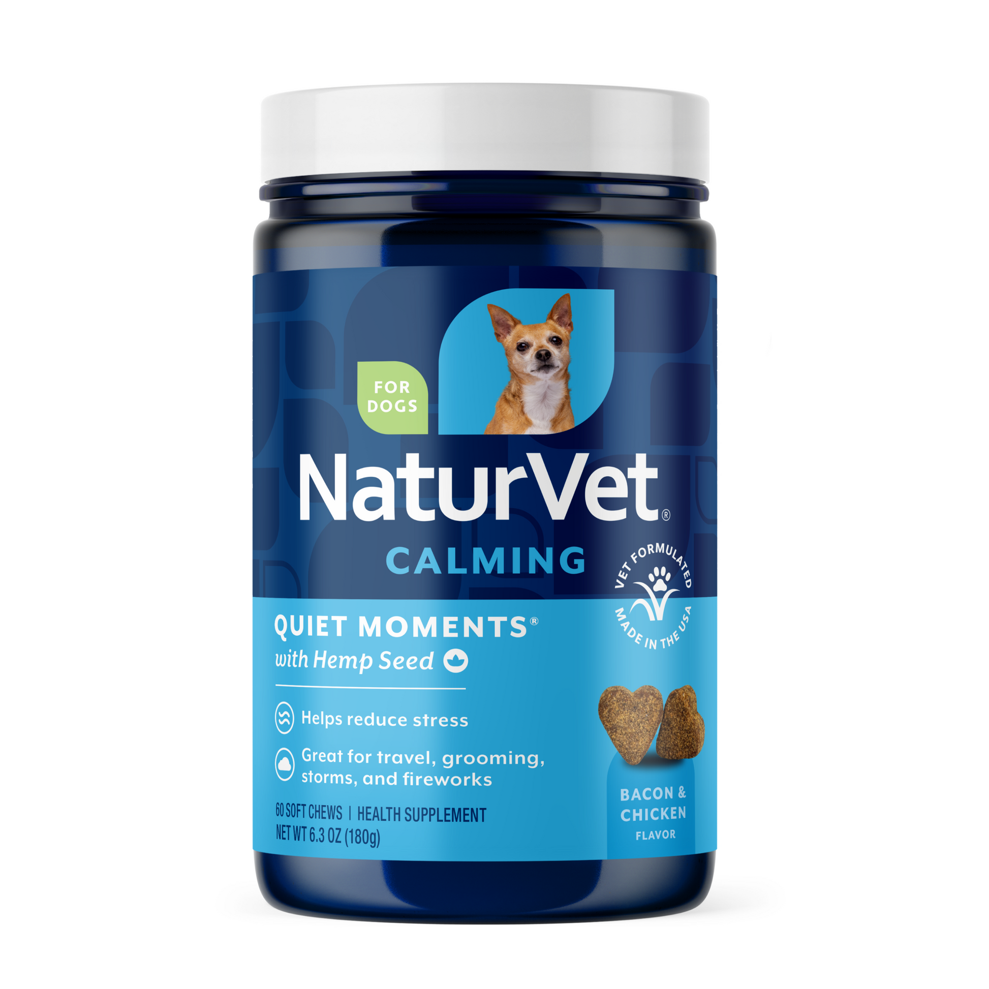 NaturVet Quiet Moments With Hemp Seed Calming Soft Chews Supplement