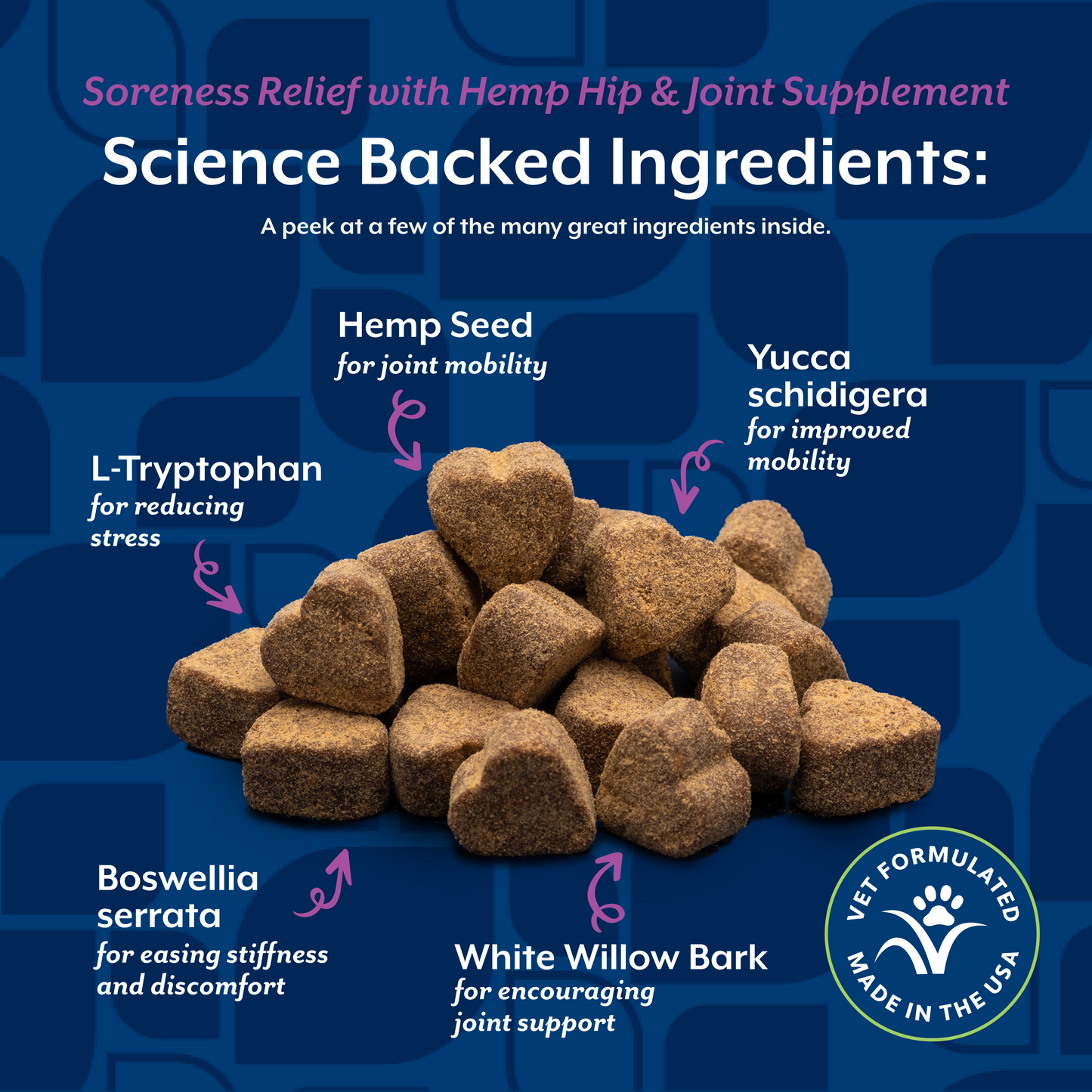 Soreness Relief with Hemp Seed Soft Chews (formerly Hemp Aches & Discomfort)