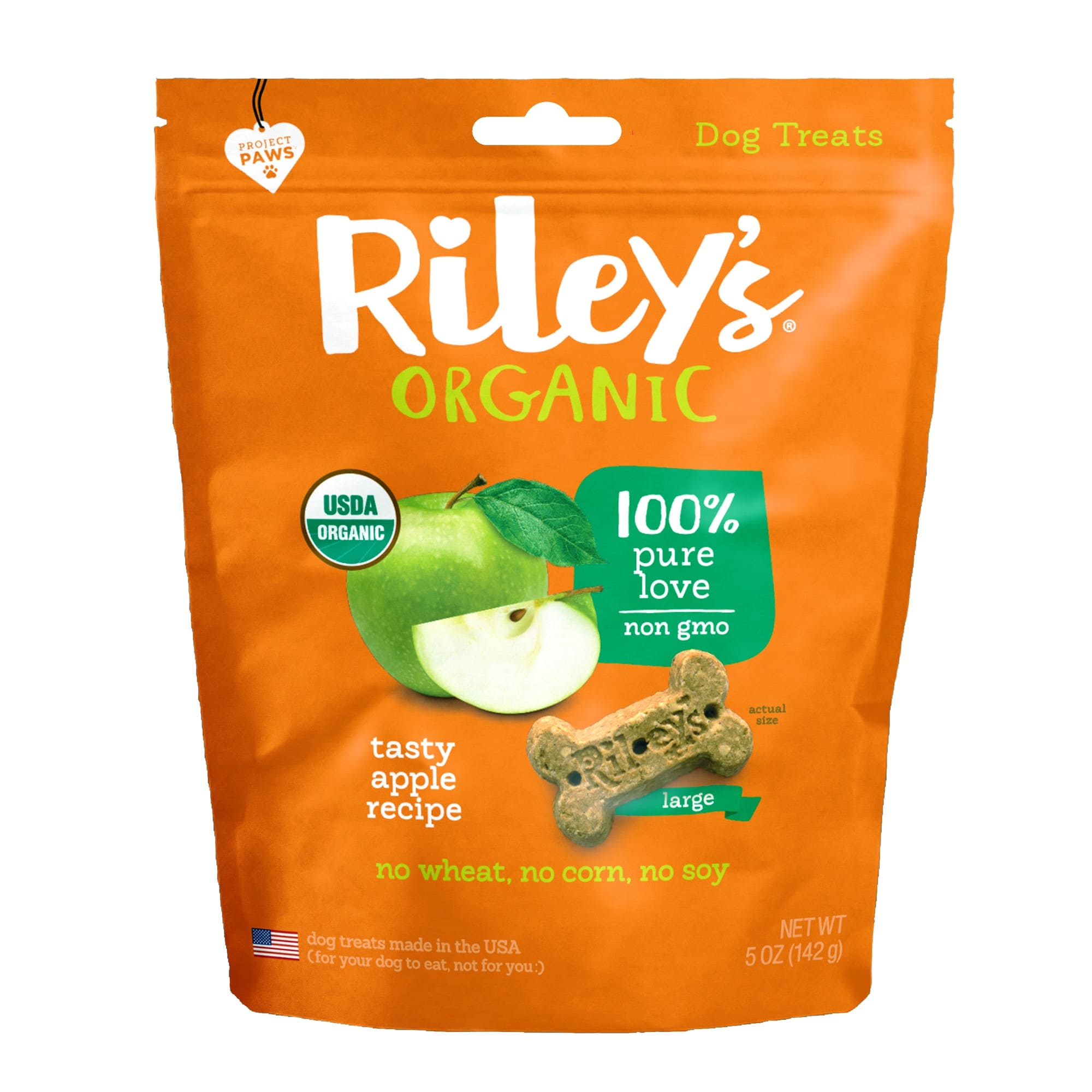 Riley s Organic Apple Recipe Baked Large Dog Treats NaturVet