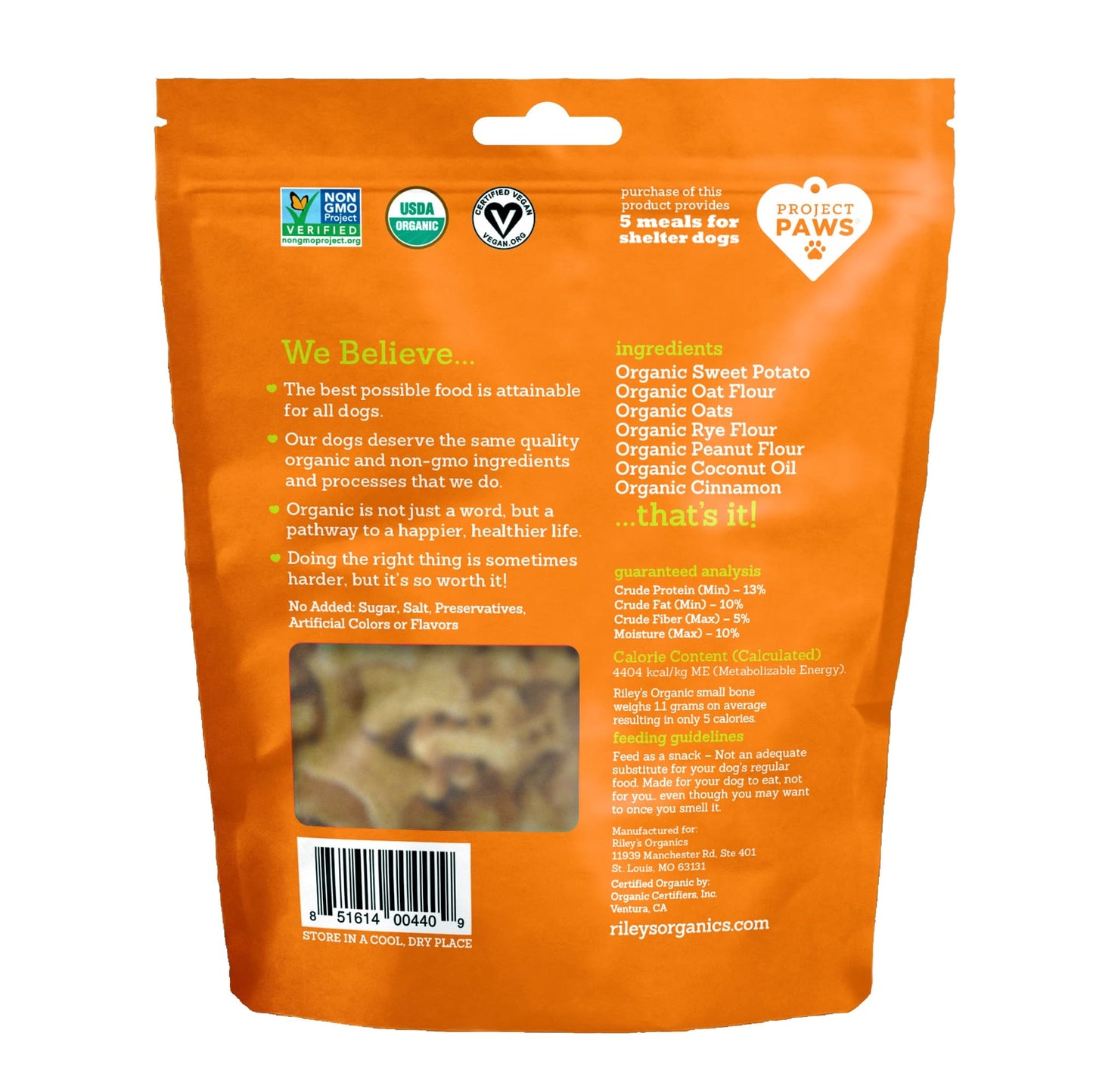 Riley's Organic Sweet Potato Recipe Baked Small Dog Treats