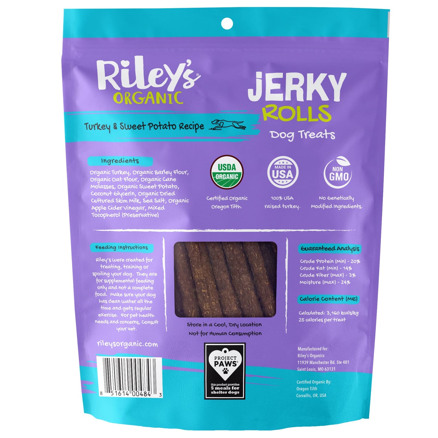 Riley's Organic Turkey & Sweet Potato Recipe Jerky Rolls