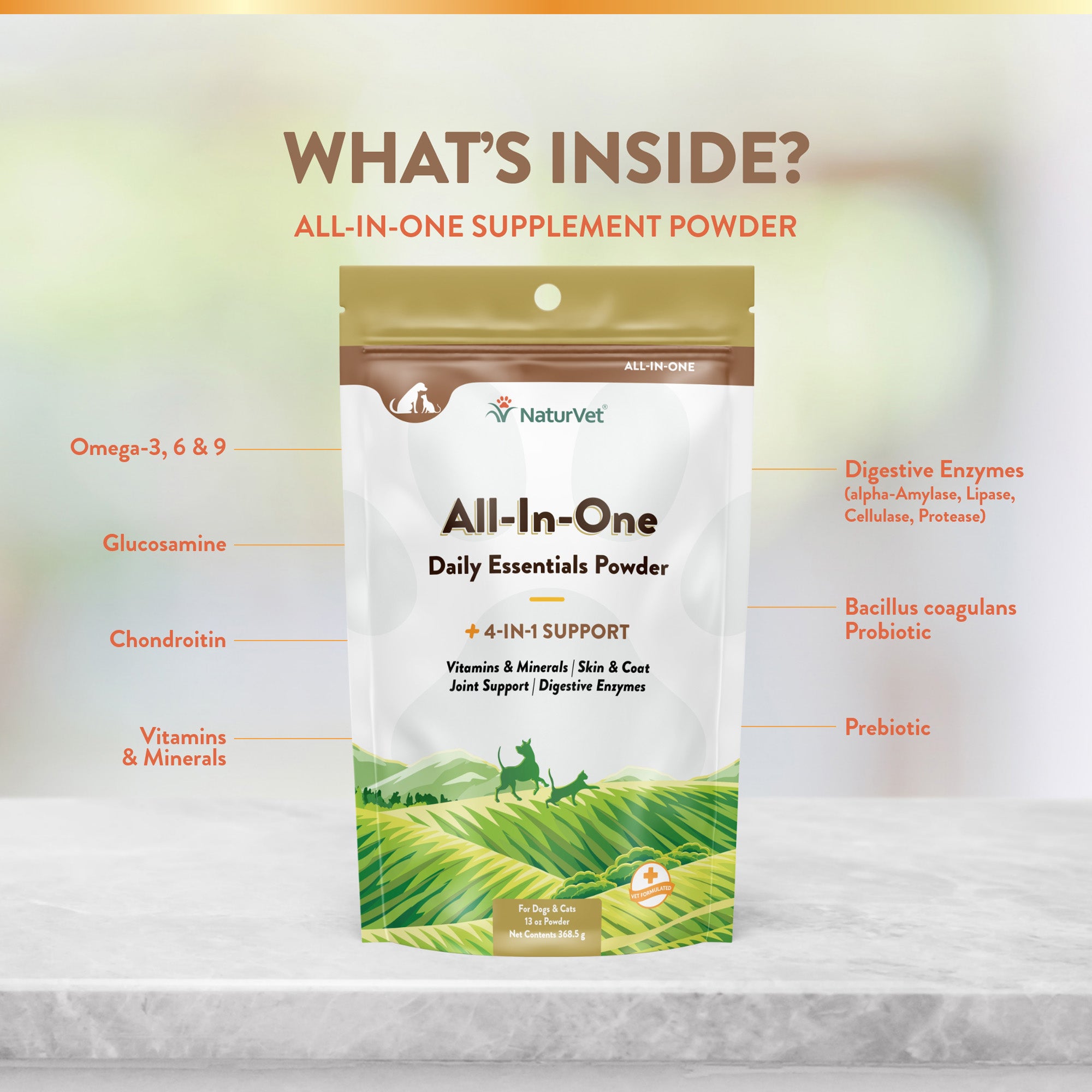 All In One Supplement Powder for Dogs and Cats NaturVet