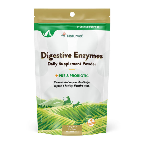 NaturVet® Digestive Enzymes Dog and Cat Supplement Powder  10oz