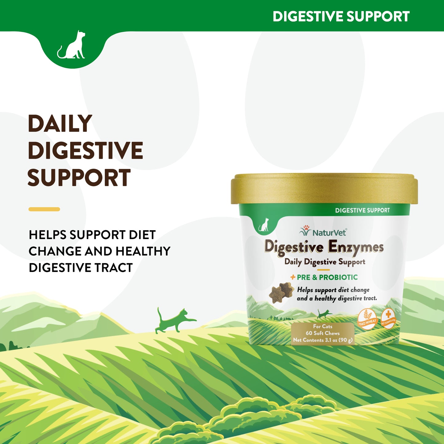 Digestive Enzymes Cat Soft Chews with Prebiotic & Probiotic