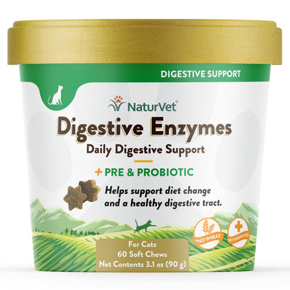 NaturVet® Digestive Enzymes Cat Soft Chews 60 ct