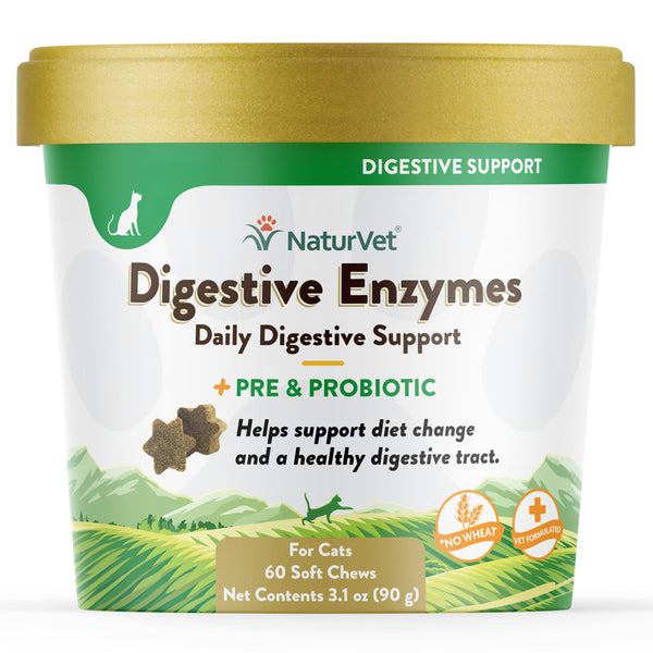 Naturvet digestive enzymes plus pre hot sale & probiotic