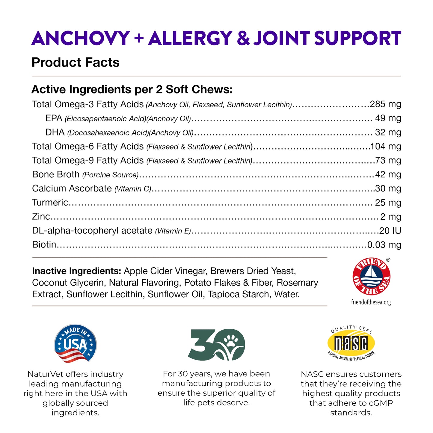 Evolutions - Anchovy + Allergy & Joint Support Soft Chews