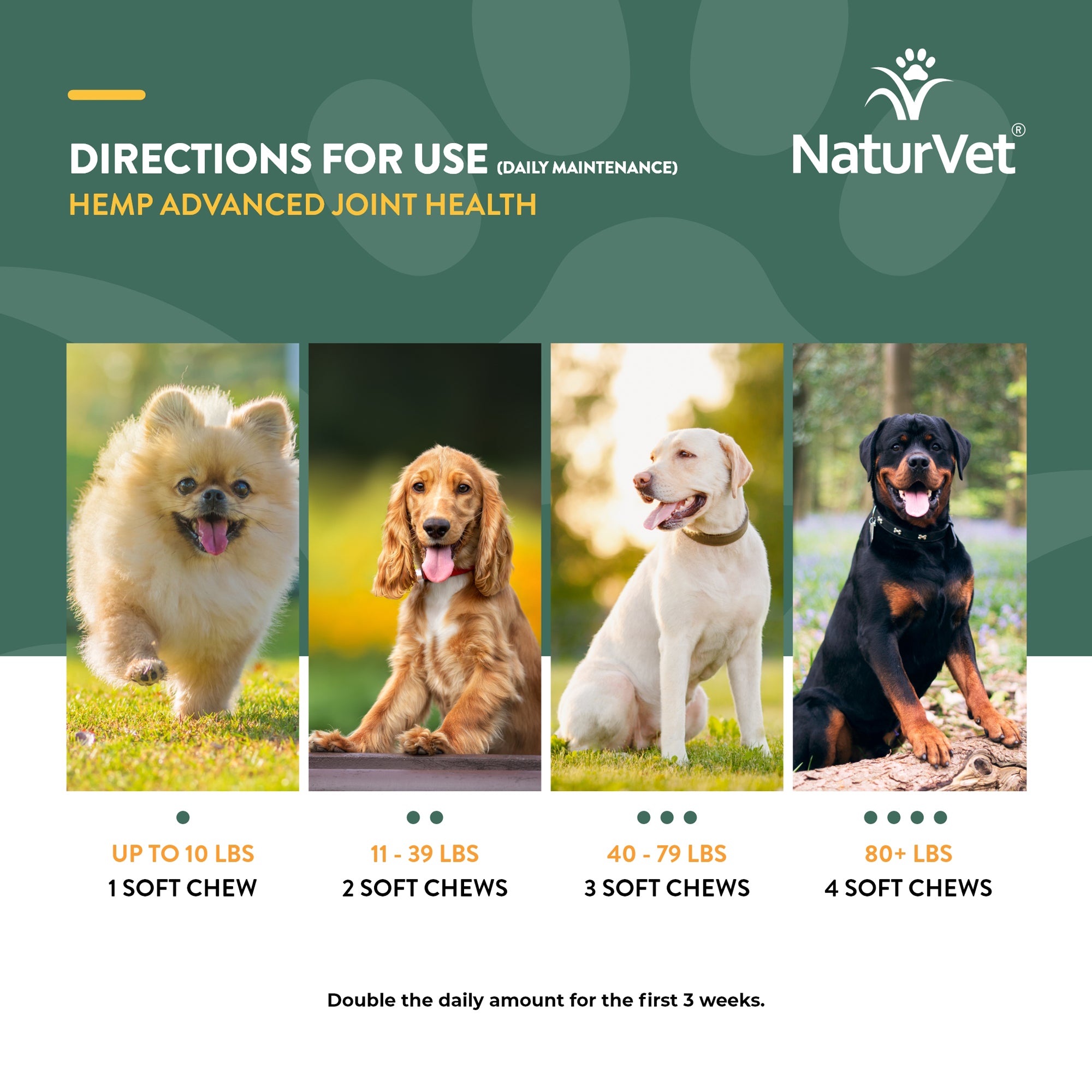 Hemp Advanced Joint Health Chews for Dogs NaturVet