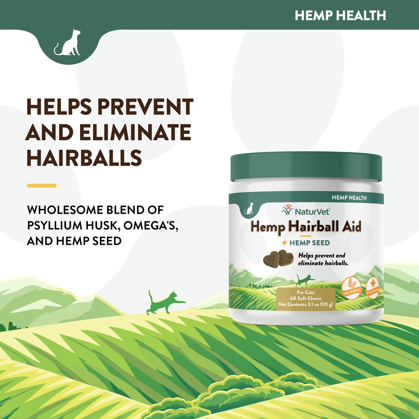 Hemp Cat Hairball Aid Soft Chews