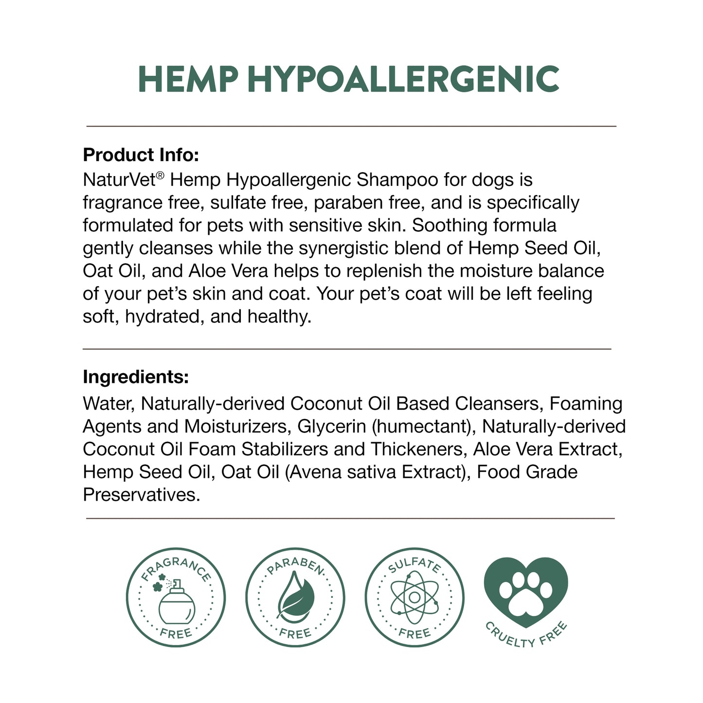 Hemp Shampoo - Hypoallergenic