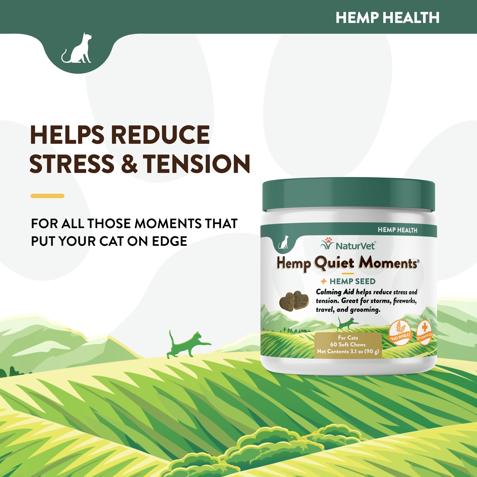 Hemp Quiet Moments Cat Soft Chews NaturVet