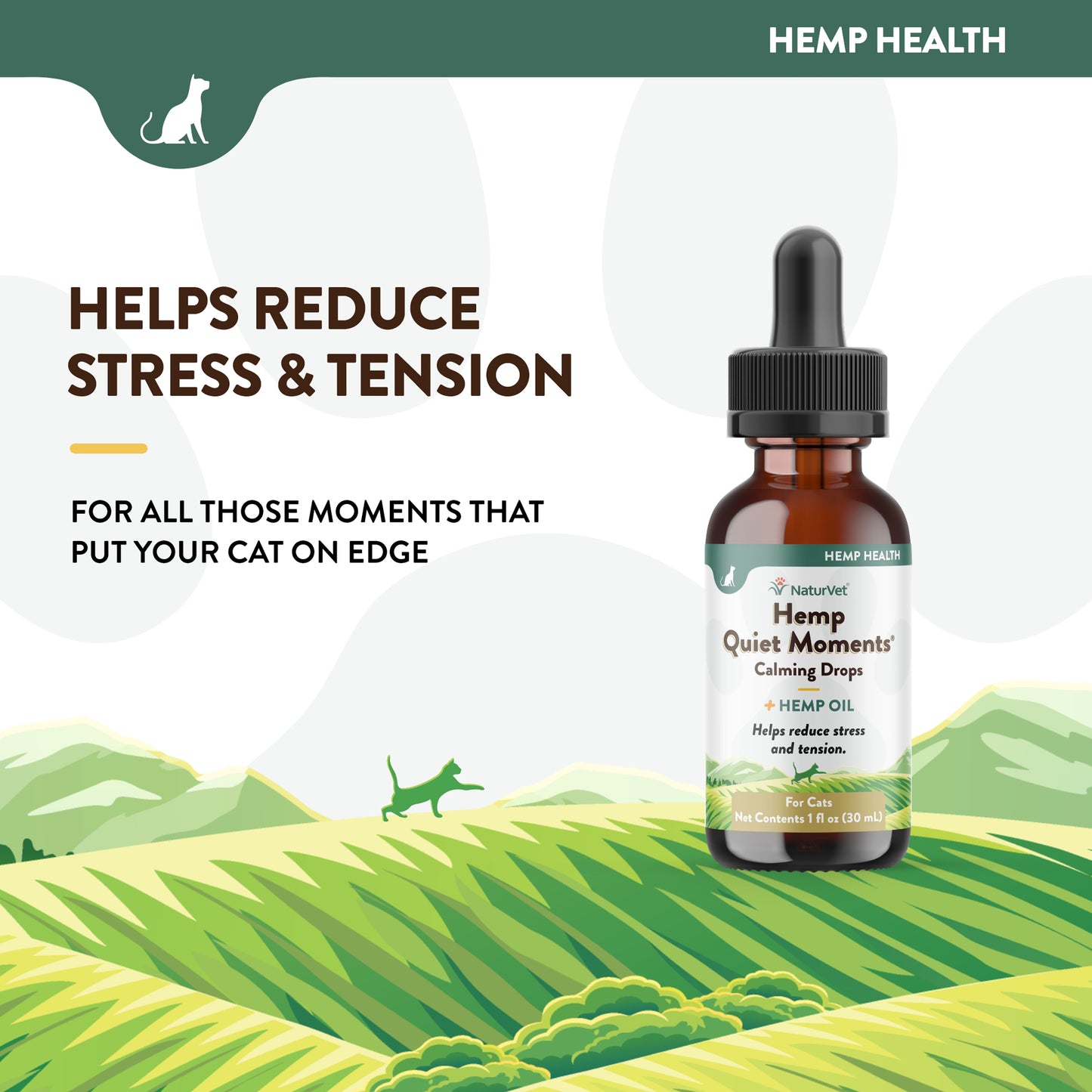 Hemp Quiet Moments Cat Calming Drops Calming Aid