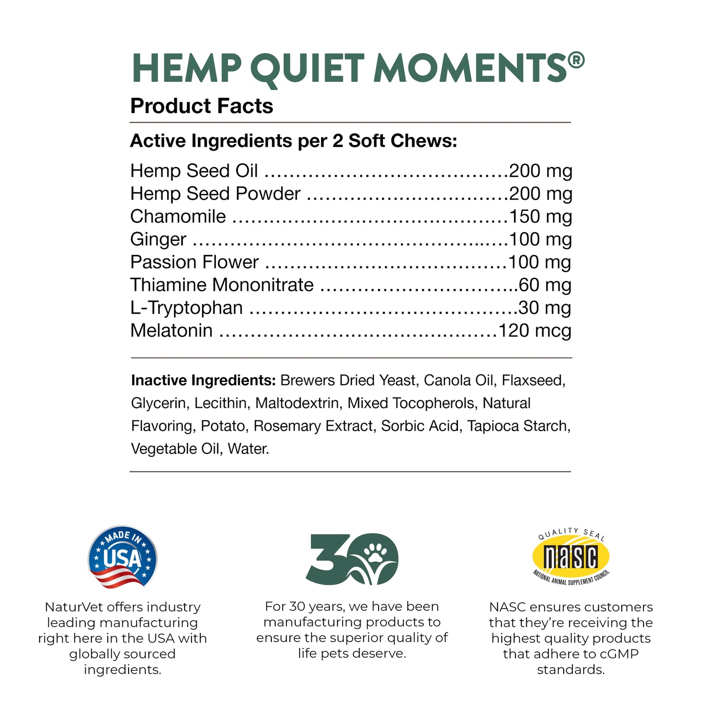 Hemp Quiet Moments Calming Aid