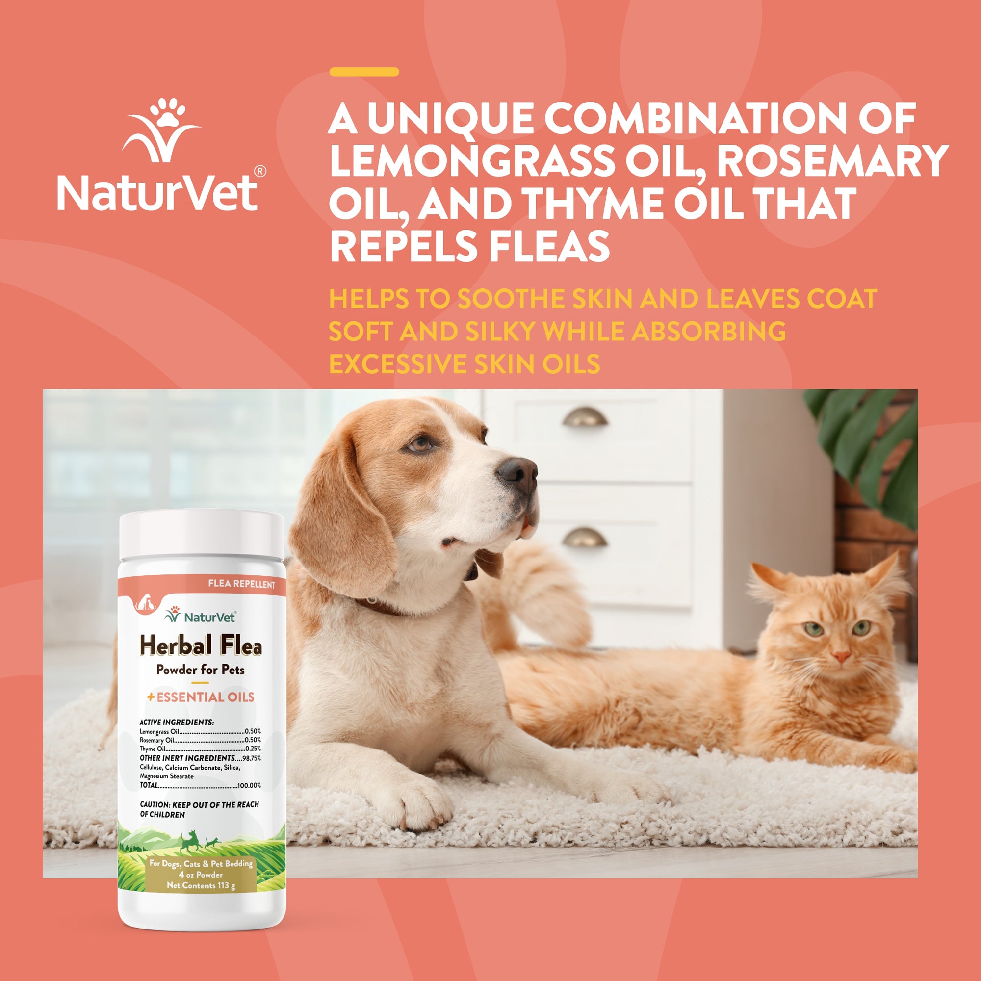 Herbal Flea Powder for Dogs and Cats NaturVet