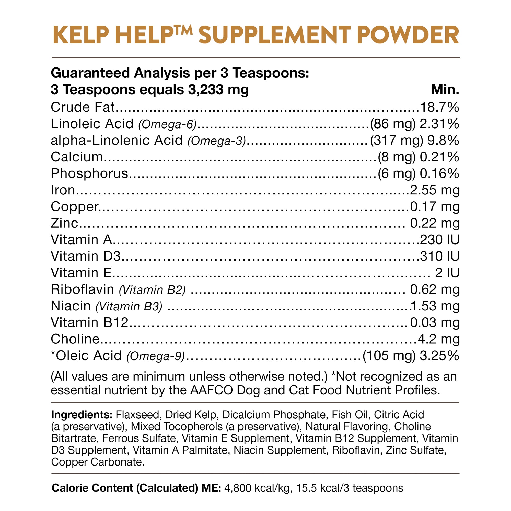 Kelp Help Powder for Dogs and Cats NaturVet