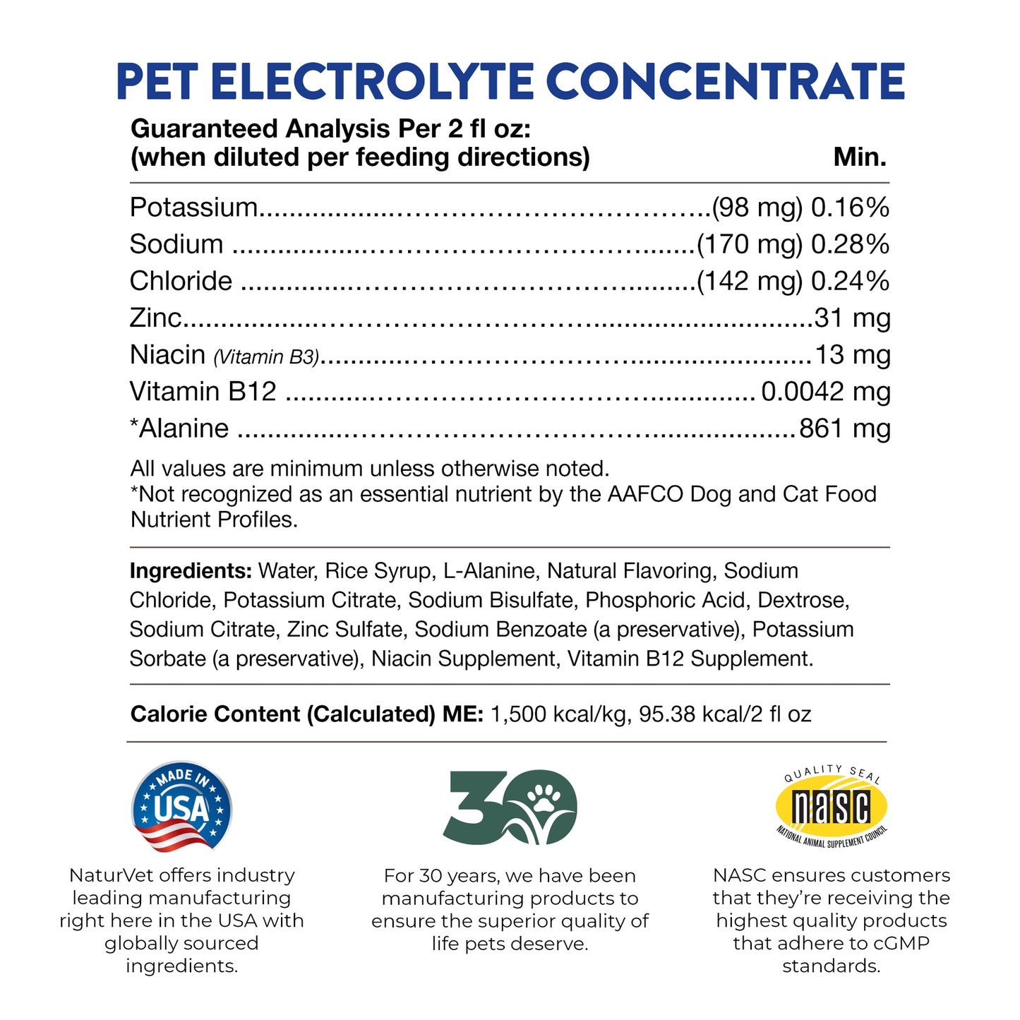 Pet Electrolyte Concentrate