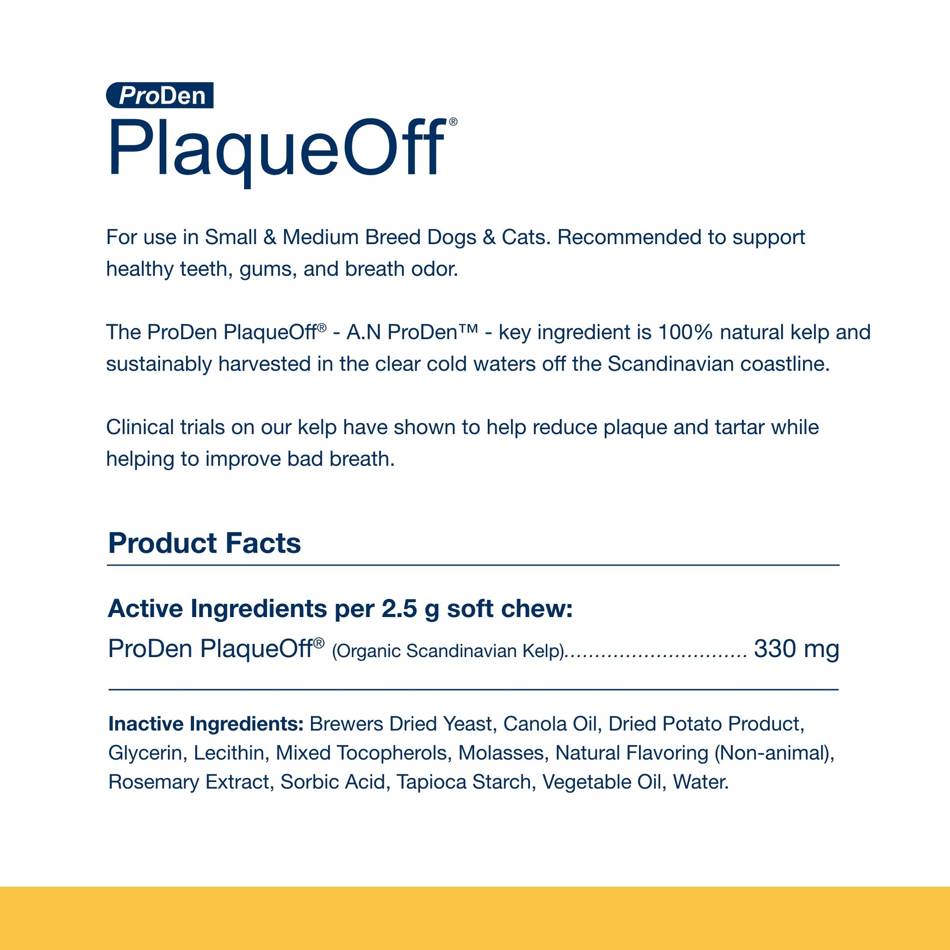 ProDen PlaqueOff® Small & Medium Dog Soft Chews ingredients