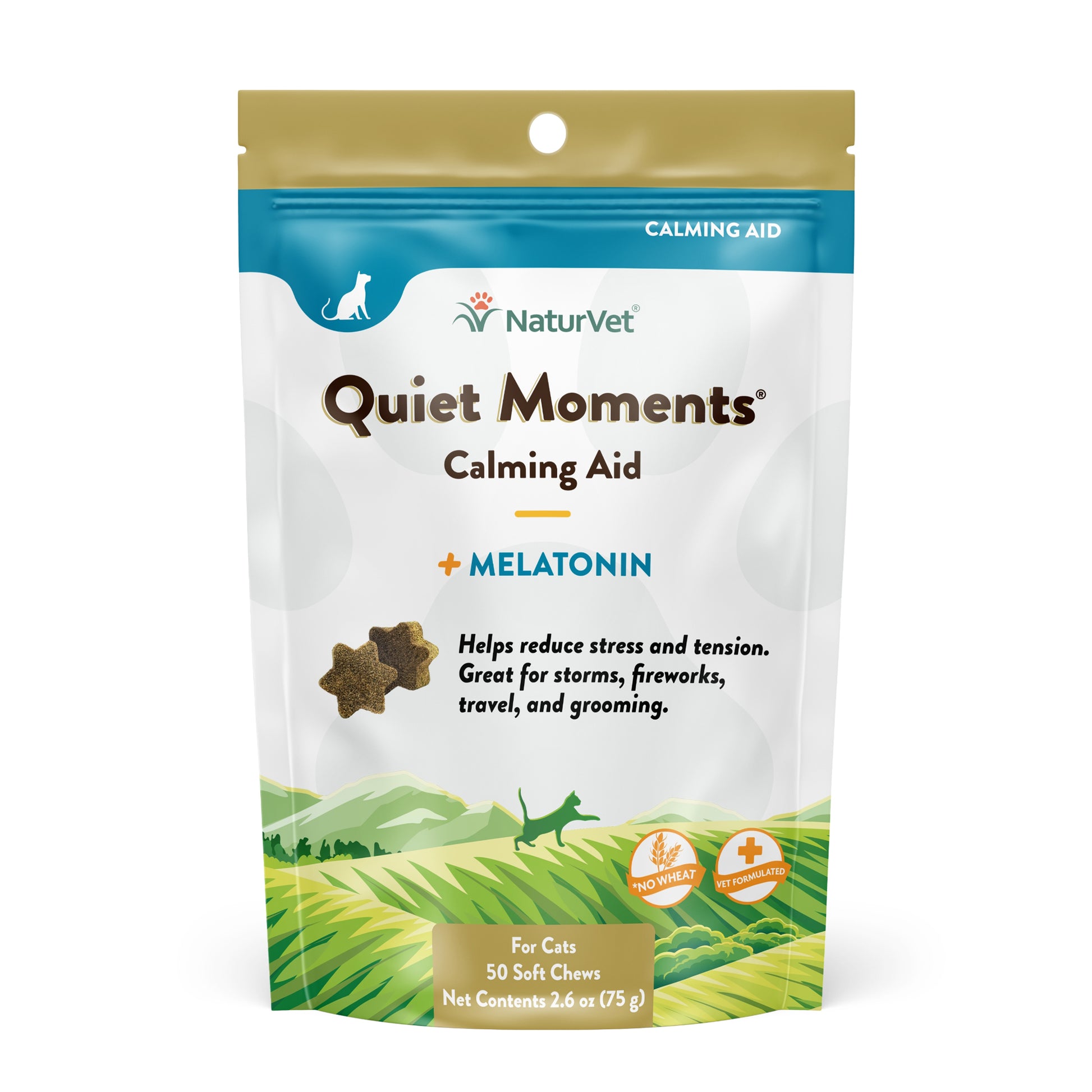 NaturVet Quiet Moments Plus Melatonin Cat Soft Chews Supplement