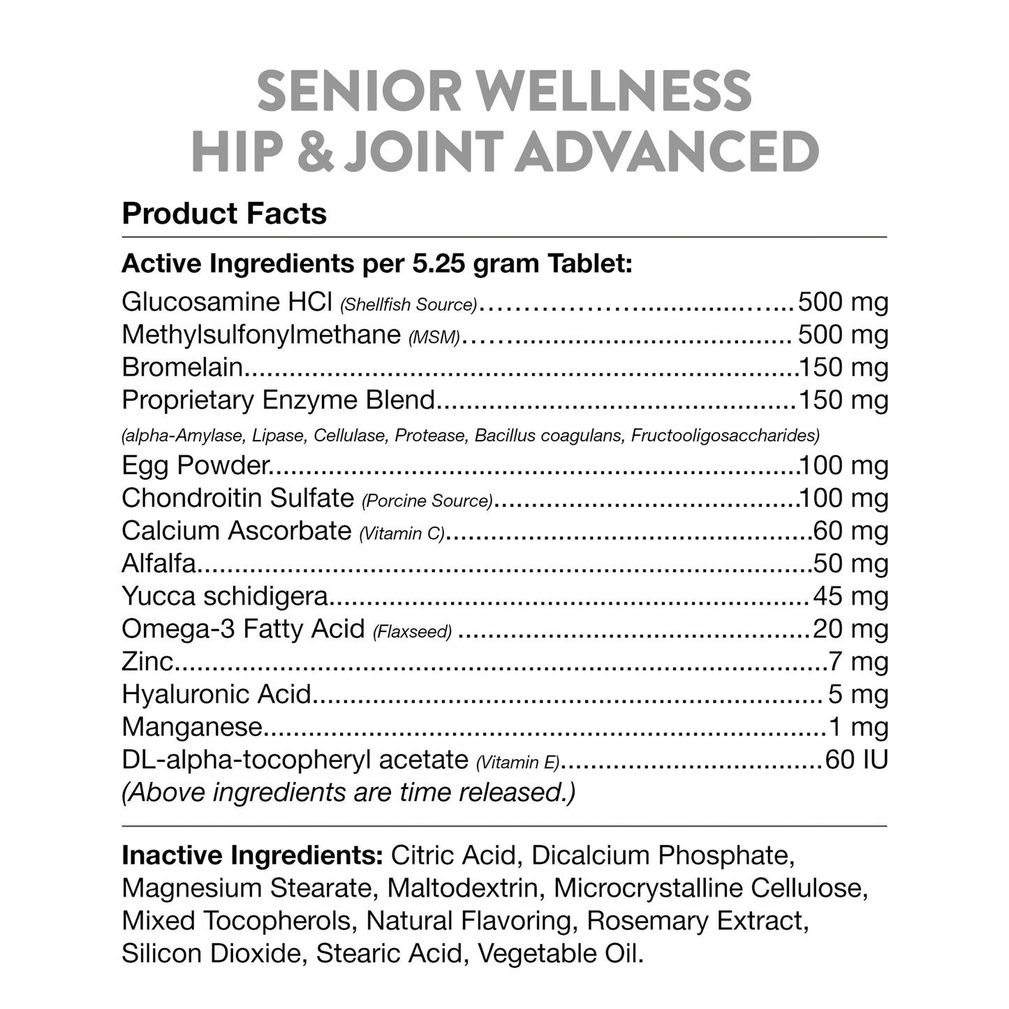 Senior Hip & Joint Advanced Chewable Tablets