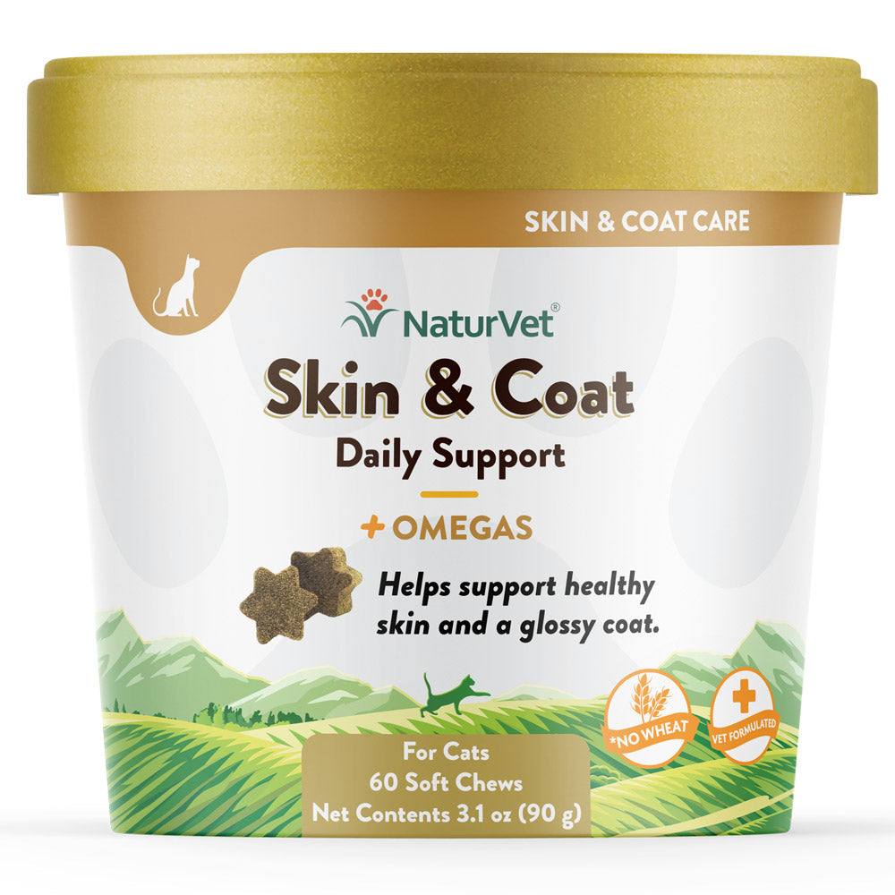 NaturVet Skin & Coat Cat Soft Chews Supplement