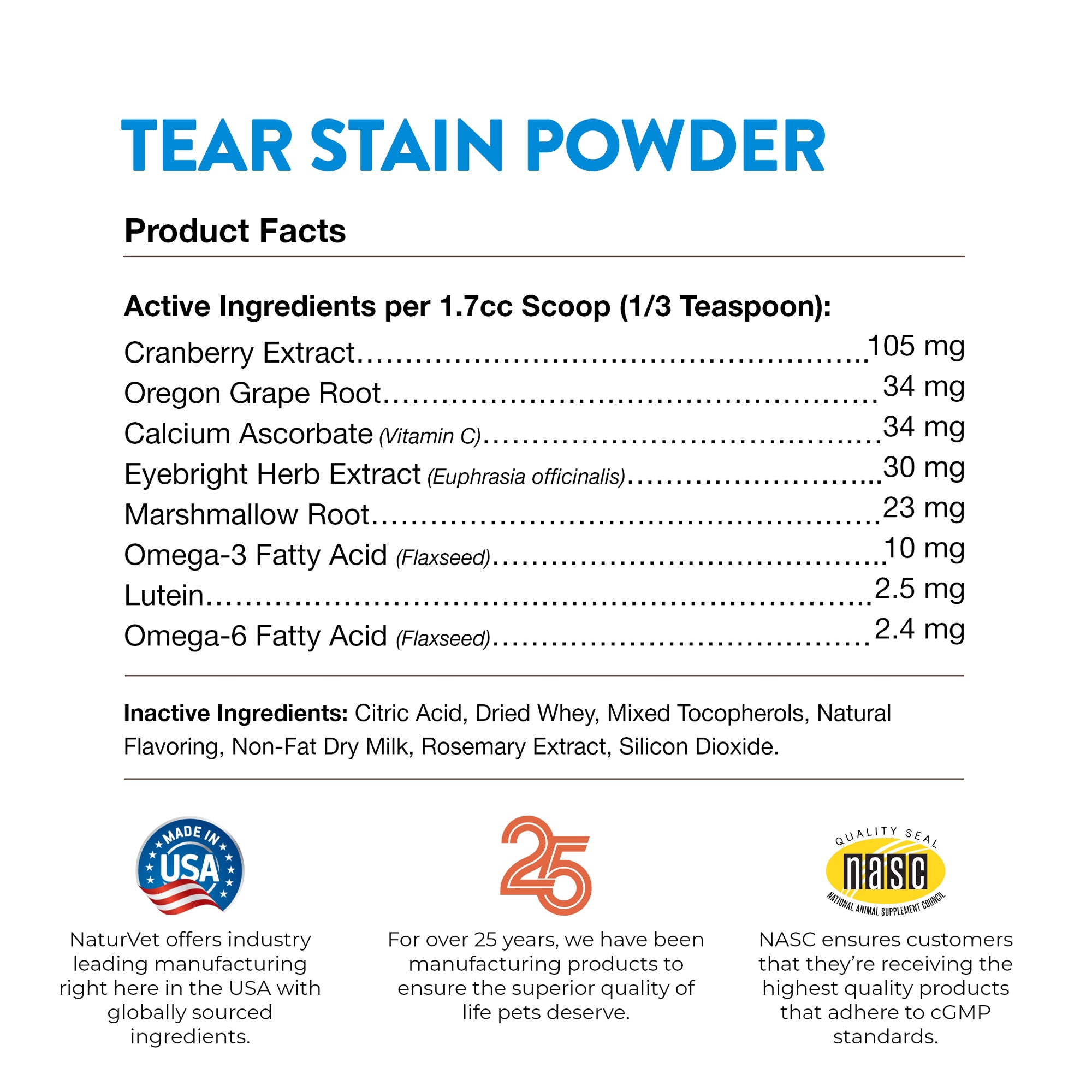 Naturvet tear stain sales supplement