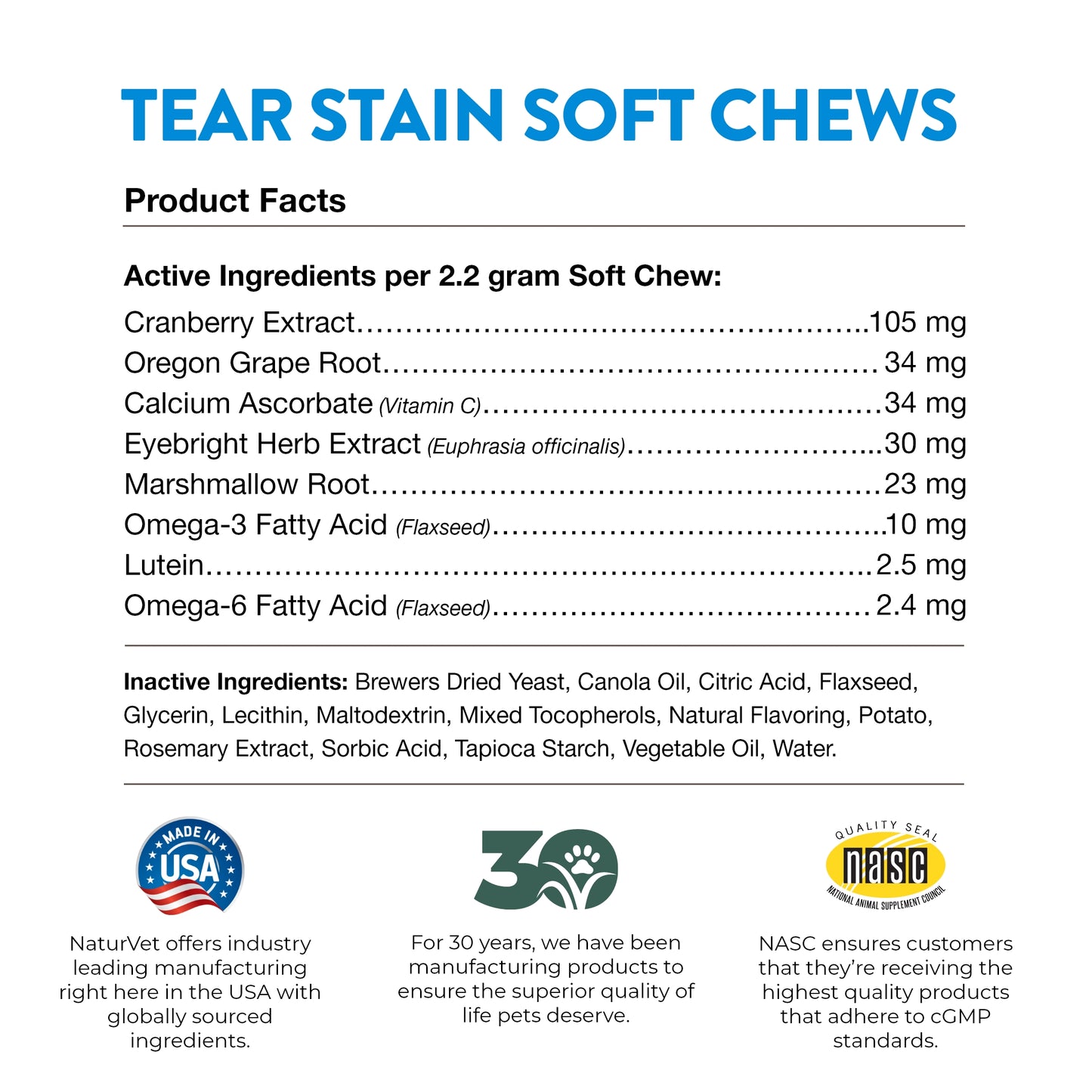 Tear Stain Supplement Soft Chews