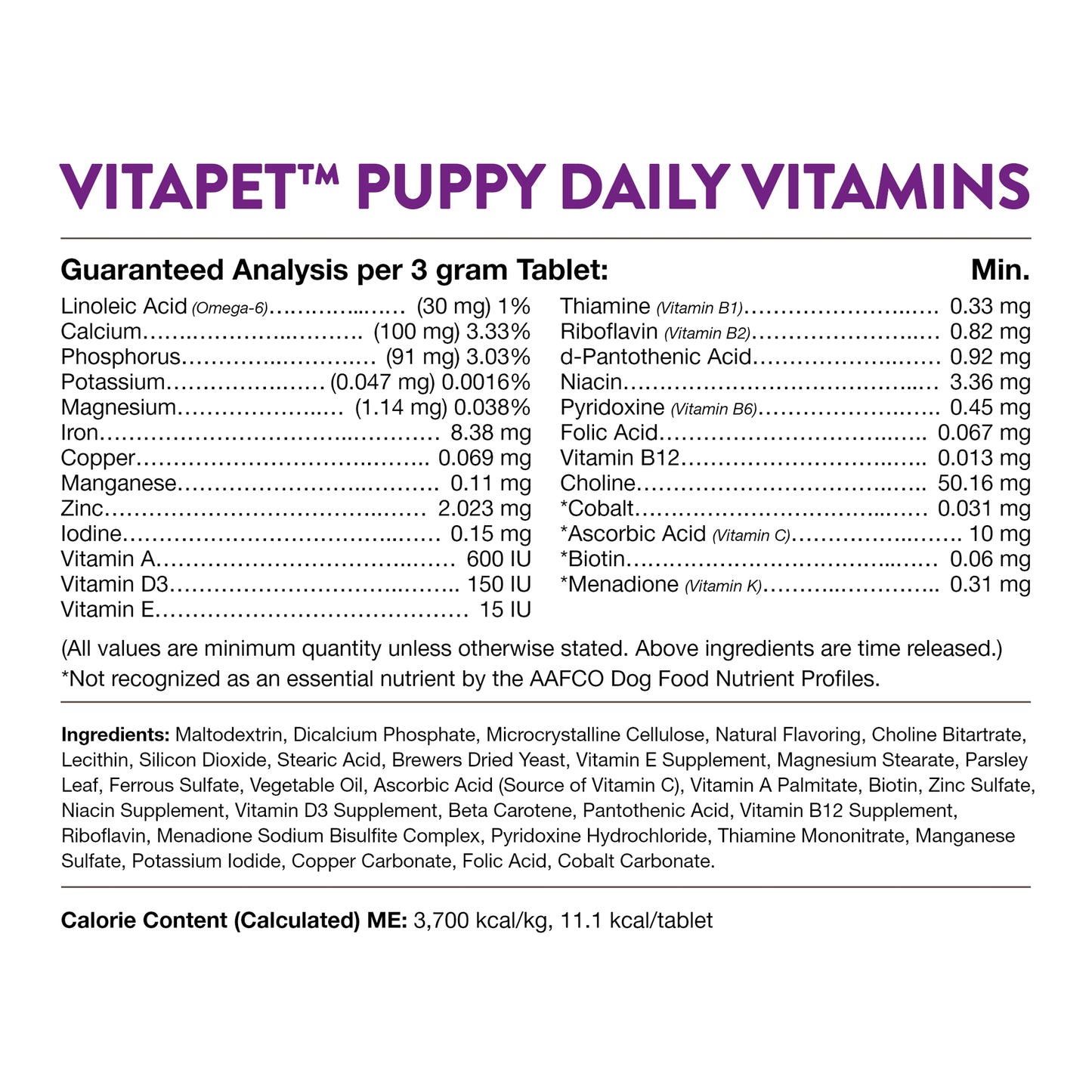 VitaPet™ Puppy Daily Vitamins Chewable Tablets