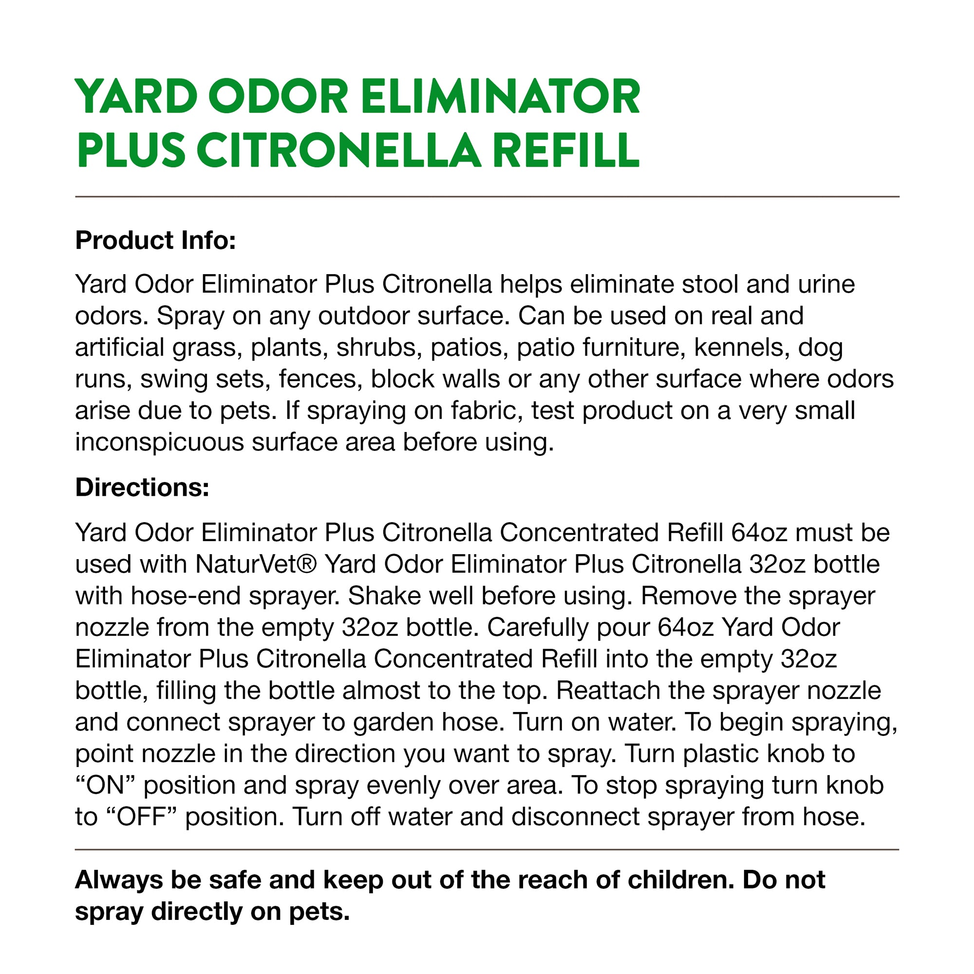 Naturvet yard odor shop eliminator plus citronella refill