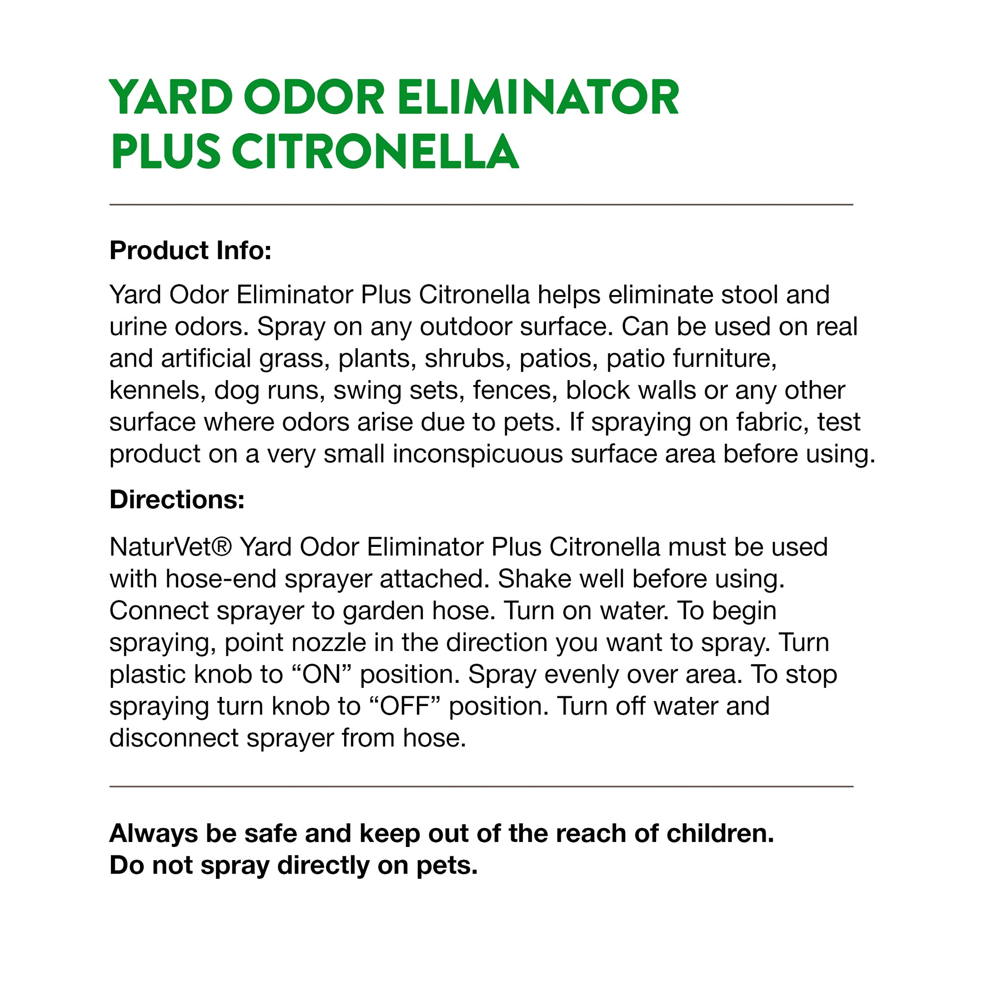 Naturvet yard clearance odor eliminator